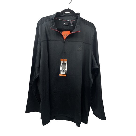 SPIDER Active ProWeb Black 1/4 Zip Stretch Performance Pullover XXL - Picture 3 of 15